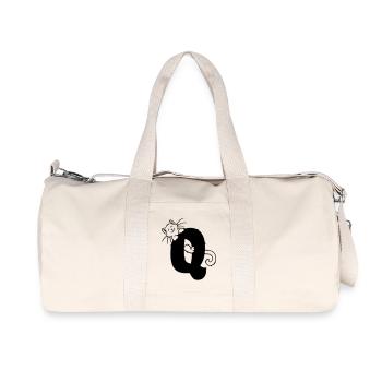 Katze Buchstabe Q - Recycelte Canvas-Sporttasche von Stanley/Stella - Naturweiß - Vorne