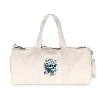 Schmelzender Snow Skull – Winterlicher Totenkopf - Recycelte Canvas-Sporttasche von Stanley/Stella - Naturweiß - Vorne