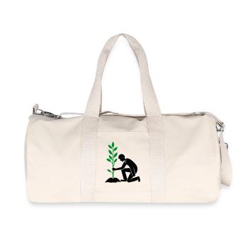 Environnement de plantation - Sac de sport en toile recyclée Stanley/Stella - blanc naturel - Devant