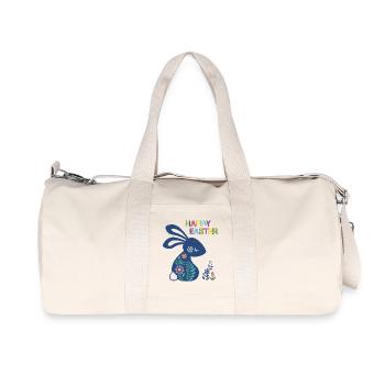 Osterhase Happy Easter - Recycelte Canvas-Sporttasche von Stanley/Stella - Naturweiß - Vorne
