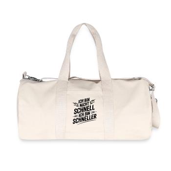 Ich bin nicht schnell ich bin schneller - Recycelte Canvas-Sporttasche von Stanley/Stella - Naturweiß - Vorne