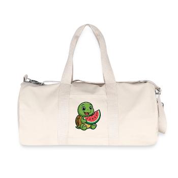 Cute turtle with melon summer design - Recycled Canvas Sports Bag by Stanley/Stella - natural - Front