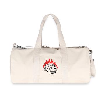 Trop réfléchir - Citation introvertie amusante - Sac de sport en toile recyclée Stanley/Stella - blanc naturel - Devant