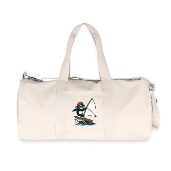 Cool Penguin Windsurfing Summer Water Sports - Recycled Canvas Sports Bag by Stanley/Stella - natural - Front