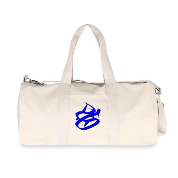 Dynamic Blue Graffiti Design - Recycled Canvas Sports Bag by Stanley/Stella - natural - Front