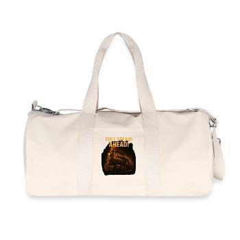 Locomotive à vapeur, motif avec feu et fumée - Sac de sport en toile recyclée Stanley/Stella - blanc naturel - Devant
