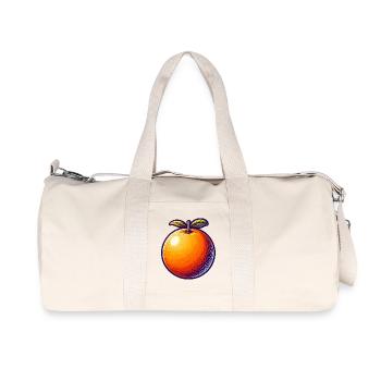 Orange éclatante cartoon - Sac de sport en toile recyclée Stanley/Stella - blanc naturel - Devant