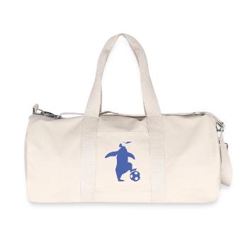 Minimalistischer Pinguin Fußballspieler Team Sport - Recycelte Canvas-Sporttasche von Stanley/Stella - Naturweiß - Vorne