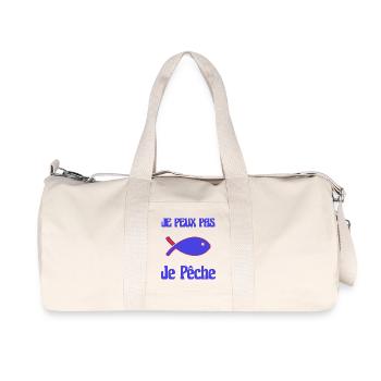 PÊCHE. RETRAITE. RETRAITE. RETRAITEE - Sac de sport en toile recyclée Stanley/Stella - blanc naturel - Devant