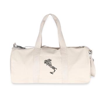Map Italy Mandala Floral Travel Italian Gift - Recycled Canvas Sports Bag by Stanley/Stella - natural - Front