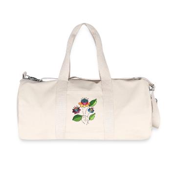 Blumen - Recycelte Canvas-Sporttasche von Stanley/Stella - Naturweiß - Vorne
