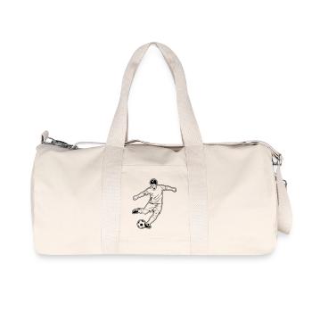Joueur de football, tir et porteur de buts - Sac de sport en toile recyclée Stanley/Stella - blanc naturel - Devant
