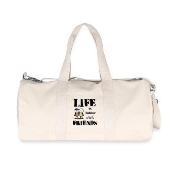 life_is_better_with_friends - Recycelte Canvas-Sporttasche von Stanley/Stella - Naturweiß - Vorne