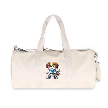 Süßer Beagle Eishockeyspieler Cartoon Kinder Sport - Recycled Canvas Sports Bag by Stanley/Stella - natural - Front