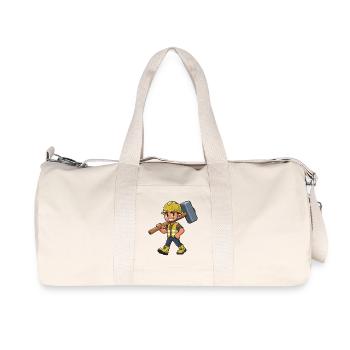 Construction Worker Heroes with Hammer - Recycled Canvas Sports Bag by Stanley/Stella - natural - Front