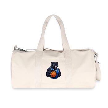 Panther with basketball motif - Recycled Canvas Sports Bag by Stanley/Stella - natural - Front