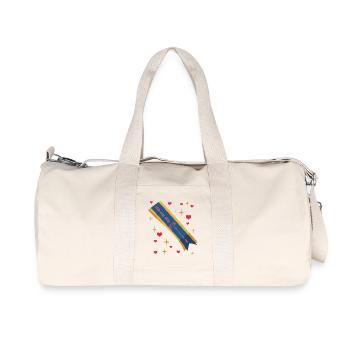 Father of the Year Badge - Recycled Canvas Sports Bag by Stanley/Stella - natural - Front