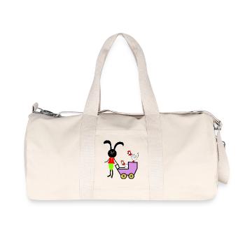 Rabbit Bunny Easter Chickens Kids - Recycled Canvas Sports Bag by Stanley/Stella - natural - Front