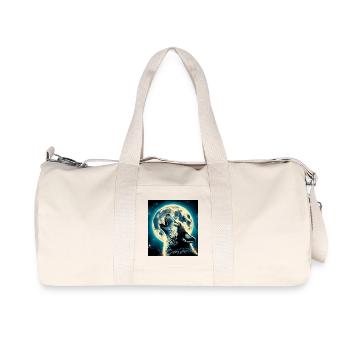 Le loup hurle à la pleine lune - Sac de sport en toile recyclée Stanley/Stella - blanc naturel - Devant