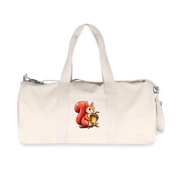 Kuscheliges Eichhörnchen mit Eichel - Recycelte Canvas-Sporttasche von Stanley/Stella - Naturweiß - Vorne