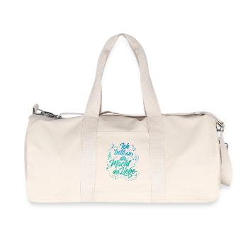 Ich bete an die Macht der Liebe - Lettering - Recycelte Canvas-Sporttasche von Stanley/Stella - Naturweiß - Vorne