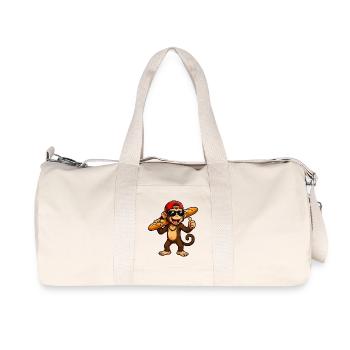 affe-baguette-cool - Recycelte Canvas-Sporttasche von Stanley/Stella - Naturweiß - Vorne