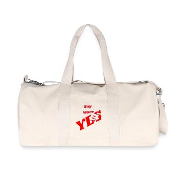 Sag mehr JA Typografie in Rot - Recycelte Canvas-Sporttasche von Stanley/Stella - Naturweiß - Vorne