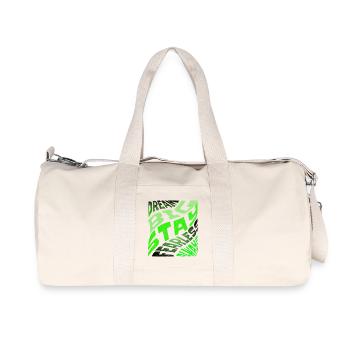 DREAM BIG Neon Typography - Recycled Canvas Sports Bag by Stanley/Stella - natural - Front