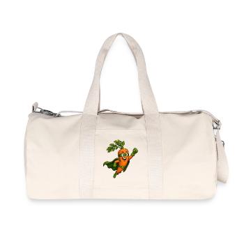 Karotte Superheld Comic Motiv  - Recycelte Canvas-Sporttasche von Stanley/Stella - Naturweiß - Vorne