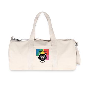 Katzen Kaffee Fun - Recycelte Canvas-Sporttasche von Stanley/Stella - Naturweiß - Vorne