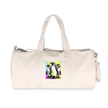 Penguin Penguins - Recycled Canvas Sports Bag by Stanley/Stella - natural - Front