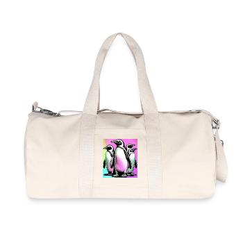 Penguin Penguins - Recycled Canvas Sports Bag by Stanley/Stella - natural - Front