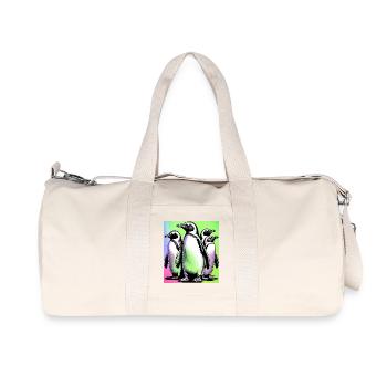 Penguin Penguins - Recycled Canvas Sports Bag by Stanley/Stella - natural - Front