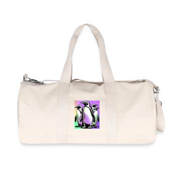 Penguin Penguins - Recycled Canvas Sports Bag by Stanley/Stella - natural - Front