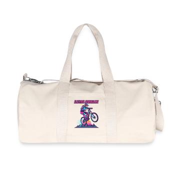 Electric Adrenaline Synthwave E-MTB - Recycled Canvas Sports Bag by Stanley/Stella - natural - Front