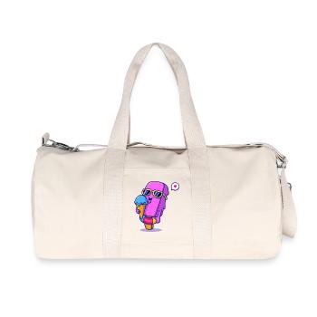 Pink Popsicle in Sunglasses - Recycled Canvas Sports Bag by Stanley/Stella - natural - Front