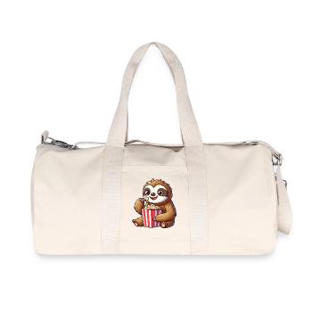 Faultier Popcorn Kino Filme Lustig Niedlich Cool - Recycelte Canvas-Sporttasche von Stanley/Stella - Naturweiß - Vorne