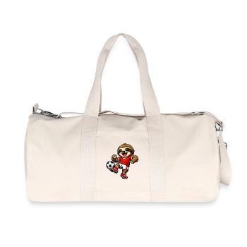 Un joli paresseux jouant au football - Sac de sport en toile recyclée Stanley/Stella - blanc naturel - Devant