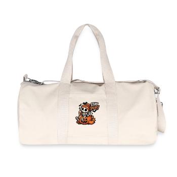 Stay Spooky Skeleton in Pumpkin - Recycled Canvas Sports Bag by Stanley/Stella - natural - Front