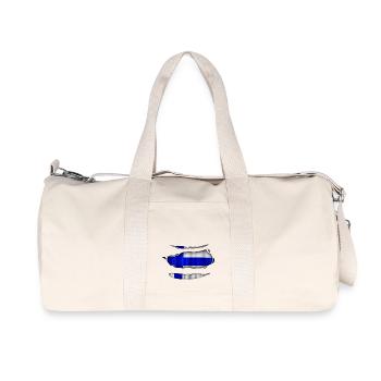 Drapeau de la Finlande Ripped 017 - Sac de sport en toile recyclée Stanley/Stella - blanc naturel - Devant