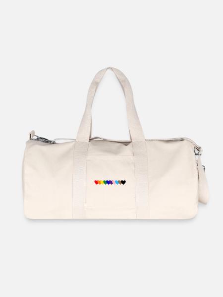 Regenbogen Herzen Pride - Recycelte Canvas-Sporttasche von Stanley/Stella - Naturweiß