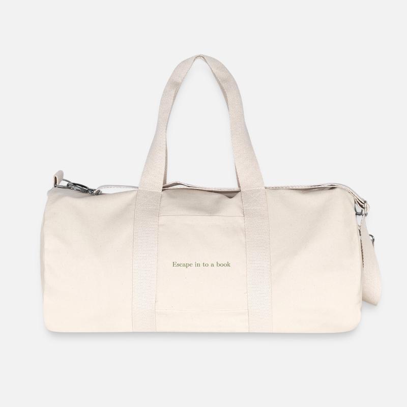 Entfliehen Sie in ein Buch - Olivegreen - Recycelte Canvas-Sporttasche von Stanley/Stella - Naturweiß