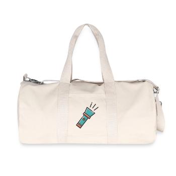 lampe de poche - Sac de sport en toile recyclée Stanley/Stella - blanc naturel - Devant