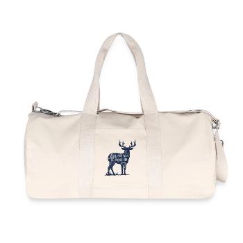 Cerf Élan Rengaine Amour Anglais cadeau bois - Sac de sport en toile recyclée Stanley/Stella - blanc naturel - Devant
