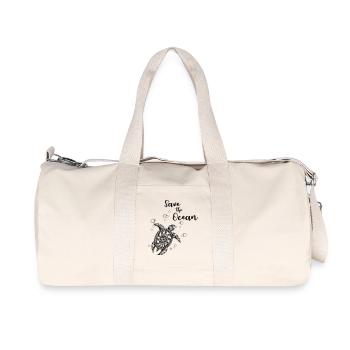 Save the Ocean - Turtle - Recycelte Canvas-Sporttasche von Stanley/Stella - Naturweiß - Vorne