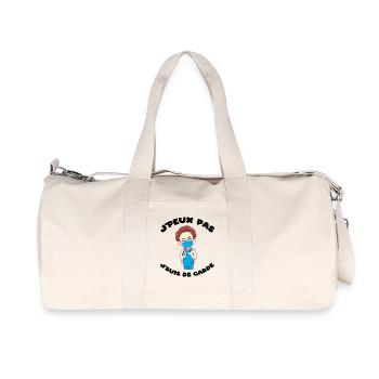 J'peux pas j'suis de garde Humour soignant cadeau - Sac de sport en toile recyclée Stanley/Stella - blanc naturel - Devant