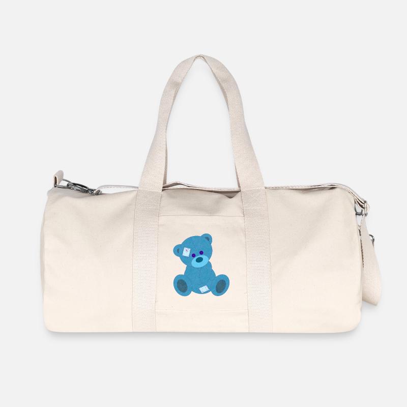 Blauer Bär - Recycelte Canvas-Sporttasche von Stanley/Stella - Naturweiß