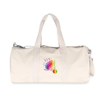 colorful badminton badminton drawing - Recycled Canvas Sports Bag by Stanley/Stella - natural - Front