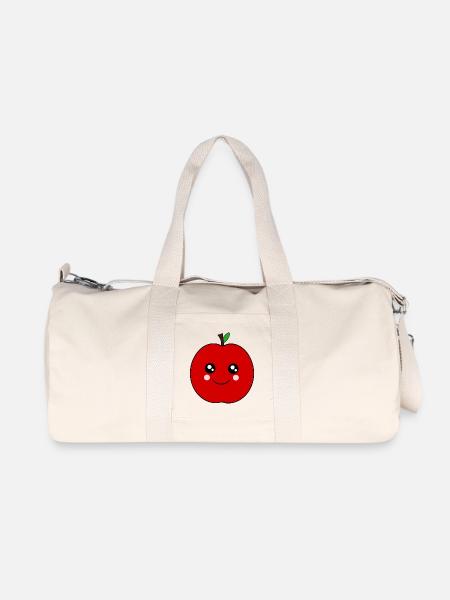 Kawaii Apfel Kawaii Früchte Obst - Recycelte Canvas-Sporttasche von Stanley/Stella - Naturweiß