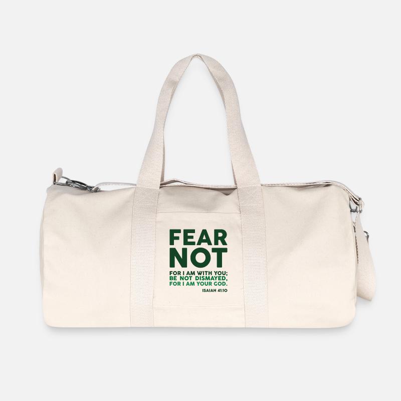 Fürchte dich nicht, denn ich bin mit dir - Recycelte Canvas-Sporttasche von Stanley/Stella - Naturweiß